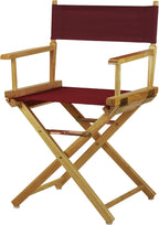 Casual Home 18" Director's Chair Natural Frame with Burgundy Canvas