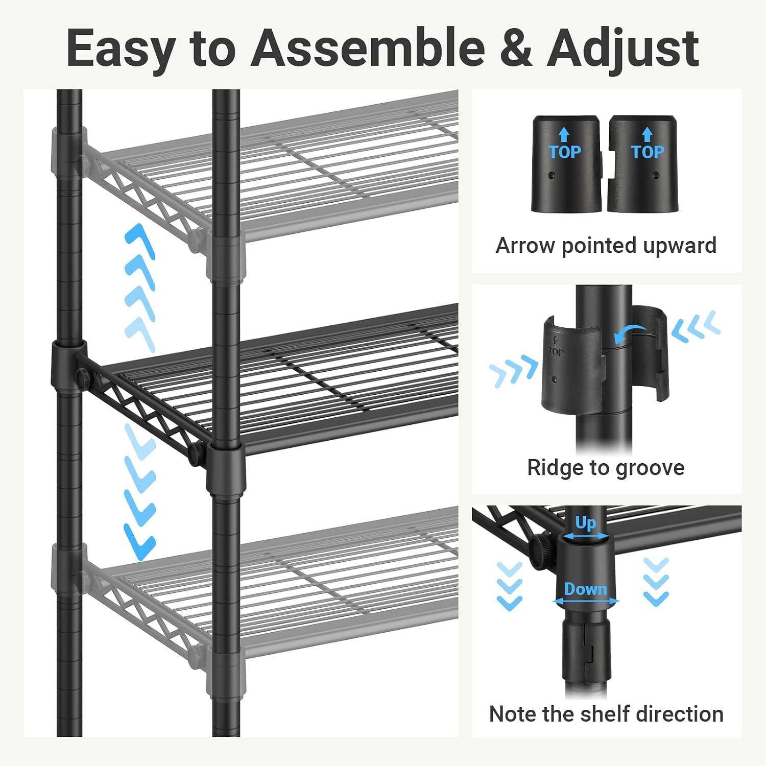 VIPEK S4 Heavy Duty Clothes Rack with Shoe Shelves Freestanding Clothing Rack with 8-Tier Shoe Rack, 4 Hanging Rod, Adjustable Shelf, Walk in Closet Organizer Garment Rack, Black