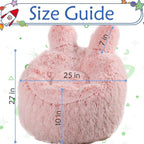 Fluffy Bean Bag Chair for Kids, with Plush Faux Fur Cover, 2.5FT Memory Foam Bean Bag Chairs for Teens & Kids, Ultra Soft Sofa for Living Room/Bedroom/Dorm,Pink