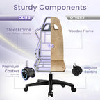 N-GEN GAMING Gaming Chair Video Game Computer Office Desk Use Ergonomic Reclining Backrest Adjustable Armrests Lumbar Support Footrest High Density Foam Breathable Fabric Heavy Duty Base (Purple)
