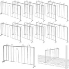 10 Pcs 14" W x 9" H Shelf Dividers for Wire Shelves, Vertical Wire Shelf Dividers for Storage Item Separation and Organization, Rack Shelving Accessories Bulk