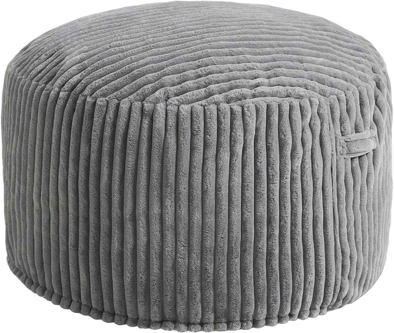 Hobestluk 3ft Bean Bag Chairs for Adults Large Beanbag Chair with Stripe Plush Cover Big Bean Bag Chair for Living Room Bedroom Dorm Office - Grey (36” x 36” x 22”)
