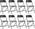 DUMOS Folding Chairs Sets of 6, 330lbs Capacity Plastic Stackable Home Office Chair, Portable Fold Up for Indoor Outdoor, Patio, Camping, Garden, Party (Black)