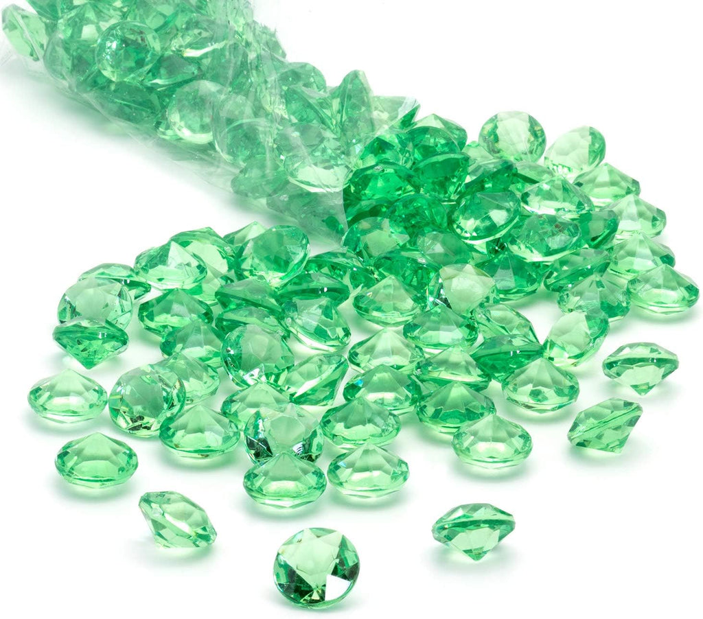 Royal Imports Acrylic Diamonds Gemstones, Crystals Rocks, Vase Fillers Party Table Scatter Wedding Banquet Event Party Crafts - 3 LBS (approx 450 gems) - Green