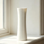 12 Inch White Vase Ceramic Flower Vase, Tall Vases for Pampas Grass, Home Decor, Modern Textured Vases for Living Room Decorations,Table Centerpieces,Shelf,Farmhouse Small Ceramic Vase
