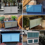 Outdoor Wooden Storage Cabinet with Double Doors Garden Potting Bench Table for Patio and Yard Storage,B-110X55X57.5Cm