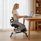Ergonomic Kneeling Chair with Backrest & Lumbar Support, Adjustable Desk Chair with Wheels & Thick Cushion, Improve Sitting Postures & Relieve Lower Back Pressure, Perfect for Study & Work from Home