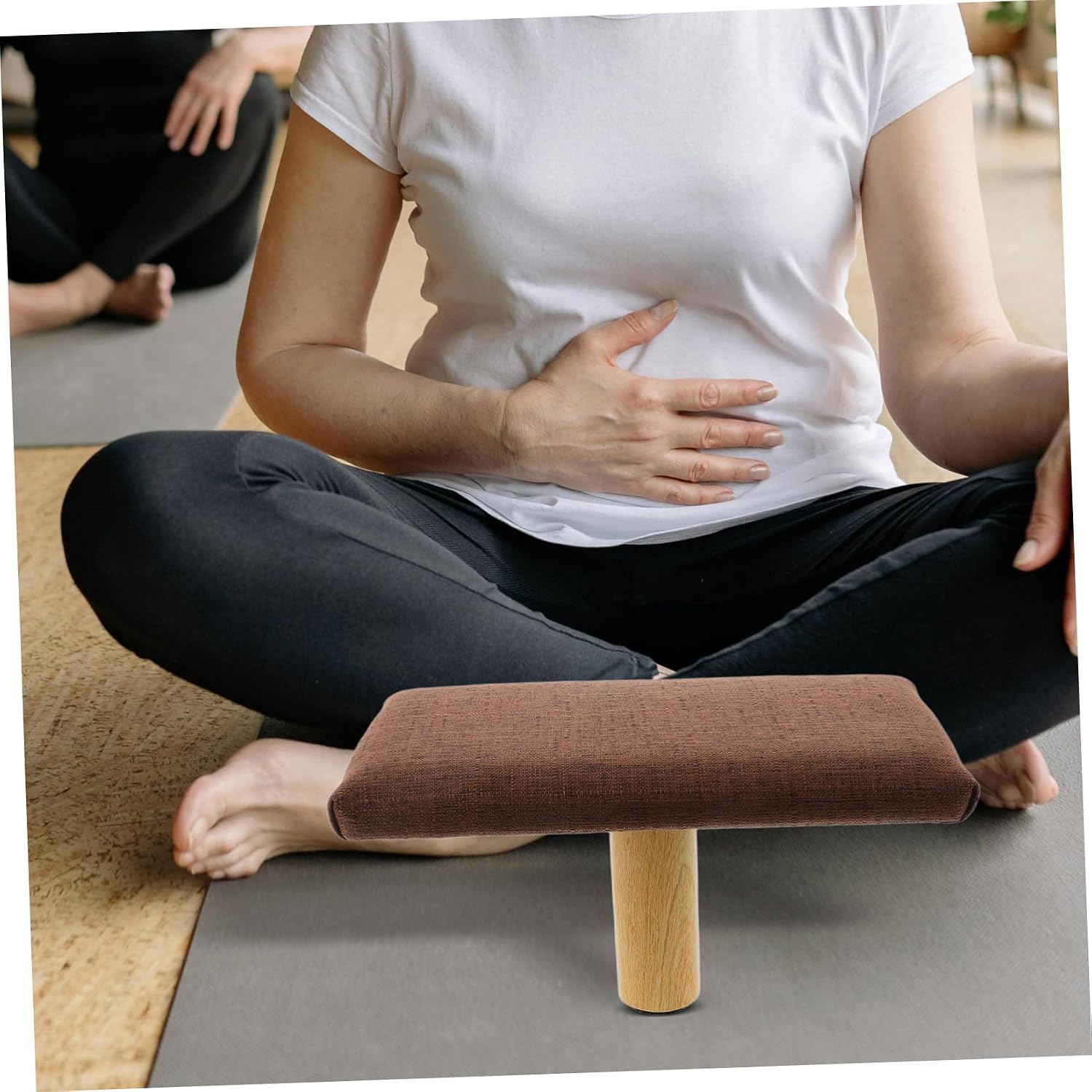 Ciieeo Wooden Stool Bench Ergonomic Posture Correction Seat Portable Prayer Chair for Adults Under 150cm Height and Mindfulness Practice