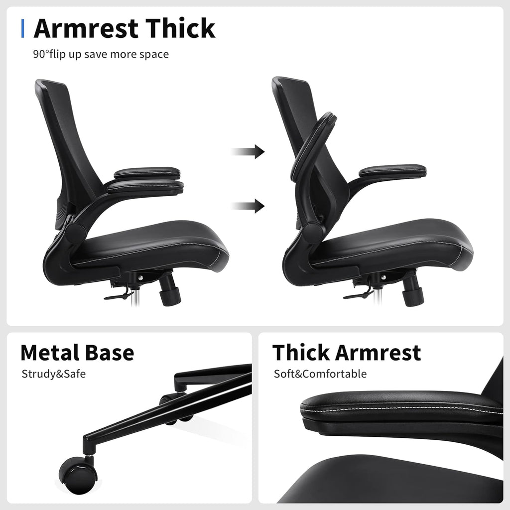 Misolant Tall Office Chair for Standing Desk, Drafting Chair with Footrest Ring, PU Leather Recline High Office Tall Desk Chair with Adjustable Lumbar Support