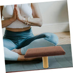 Hemoton Wooden Ergonomic Bench with Cotton Cushion for Comfortable Sitting Posture, Portable Stool for Home and Office Use, Stylish Coffee Color Posture Bench and Prayer