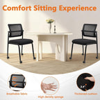 CLATINA 12PK Mesh Stacking Office Desk Chairs with Wheels, Portable Stackable Bulk Waiting Room Armless Chair with Adjustable Back & Fabric Seat for Guest Lobby Side School Church Conference Break