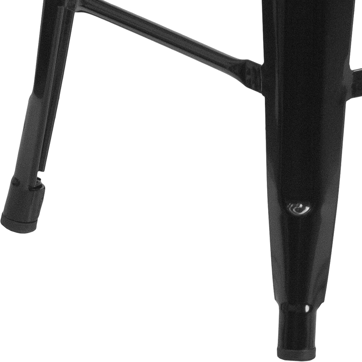 EMMA + OLIVER Commercial Grade 24" H Backless Black Metal Indoor-Outdoor Counter Height Stool