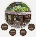 Wooden Curved Round Park Bench,Tree Bench Wrap Around,for Garden Patio Deck Lawn Yard