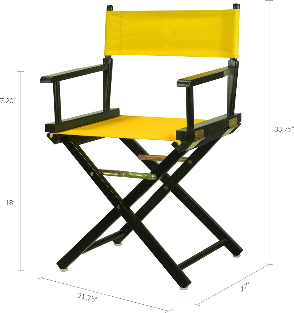 Casual Home 200-02/021-34 18" Black Frame-Gold Canvas Director Chair Classic Height, BlackFrame