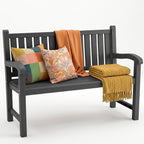 Outdoor Bench, 2-Person Outdoor Benches Weatherproof, 600 lbs Weight Capacity, Low Maintenance, Garden Bench for Patio, Park, Porch, Backyard, Balcony