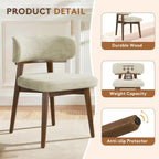 Dining Chairs Set of 4, Modern Upholstered Dining Chairs, Wooden Kitchen Chairs for Dining Room with Ergonomic Curved Backrest