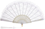 Lace Hand Folding Fan, Floral Handheld Fan for Women, Foldable Fans Hand Fans for Wedding Tea Dancing Party