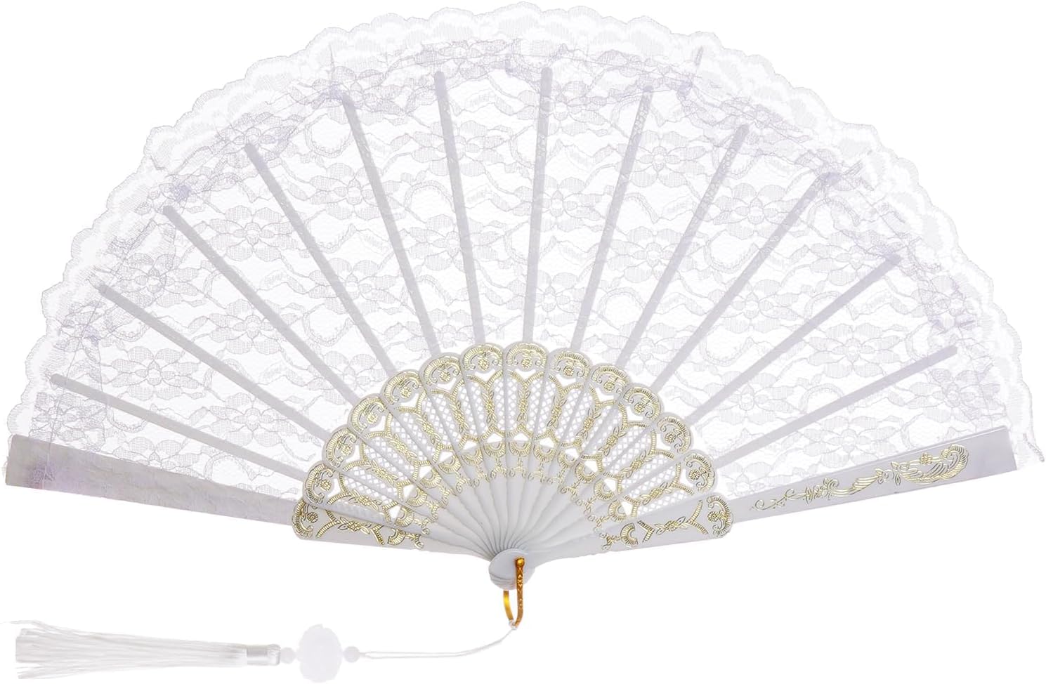 Lace Hand Folding Fan, Floral Handheld Fan for Women, Foldable Fans Hand Fans for Wedding Tea Dancing Party