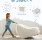 HUGHEAVEN Bean Bag Chairs for Kids, Toddler Bean Bag Chair, Comfy Cozy Reading Chair & Stuffed Toddler Floor Sofa, Soft Beanbag Chairs for Boys and Girls, Lazy Floor Seat for Gaming and Reading, Beige
