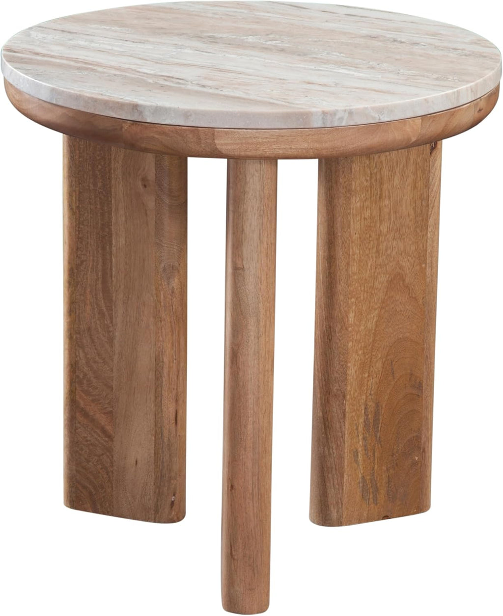 Steve Silver Sidney Brown Marble Top Round End Table