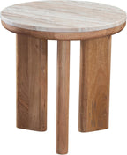 Steve Silver Sidney Brown Marble Top Round End Table