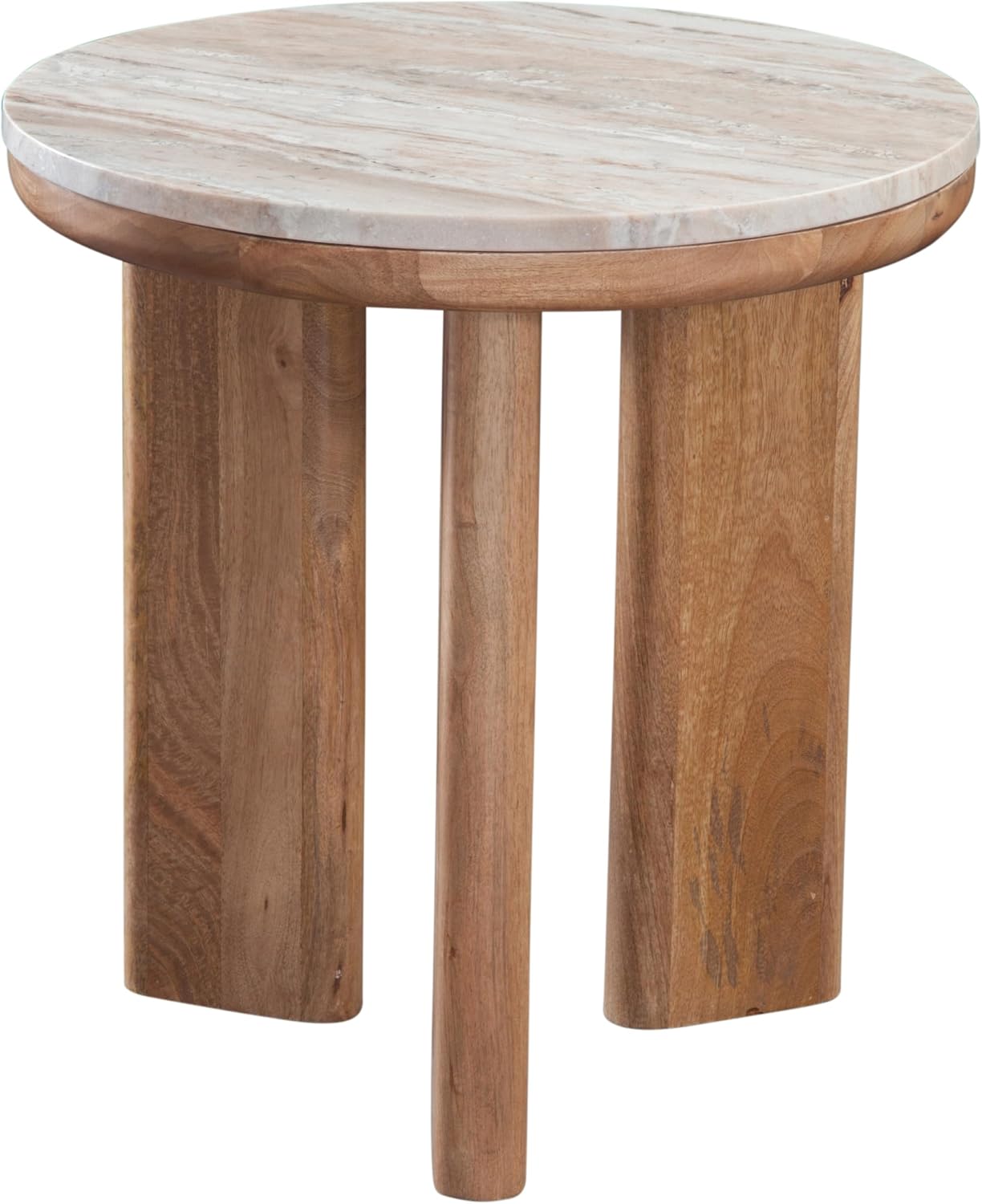 Steve Silver Sidney Brown Marble Top Round End Table