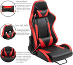 Marada Racing Seat with Double Lock Slip for Racing Wheel Simulator Stand Cockpit, Adjustable Cloth Red with Installed Parts