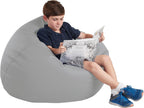 FDP SoftScape Classic 35" Standard Bean Bag Chair, Furniture for Kids, Perfect for Reading, Playing Video Games or Relaxing, Alternative Seating for Classrooms, Daycares, Libraries or Home - Gray