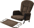 Boshen 5PCS Glider Rocker Replacement Cushions with Storage Side Pockets, Thickened 3.5IN Seat & Supportive Striped Plush Rocking Chair Cushion Set with Ottoman Cover for Indoor Nursery, Brown