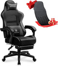 GTPLAYER Gaming Chair, High Back Computer Gaming Chair with Footrest, Ergonomic Height Adjustable Office Chair with Removable Cover and Lumbar Support for Gaming & Work (BLK,with Leather Cover)