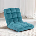 Floor Chair with Back Support and 6 Adjustable Positions Padded Sleeper Bed and Meditation Chair for Adults(Blue)