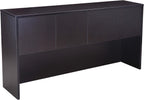 Boss Office Products Holland 71" Executive U-Shape Desk with File Storage Pedestal and Hutch, Mocha