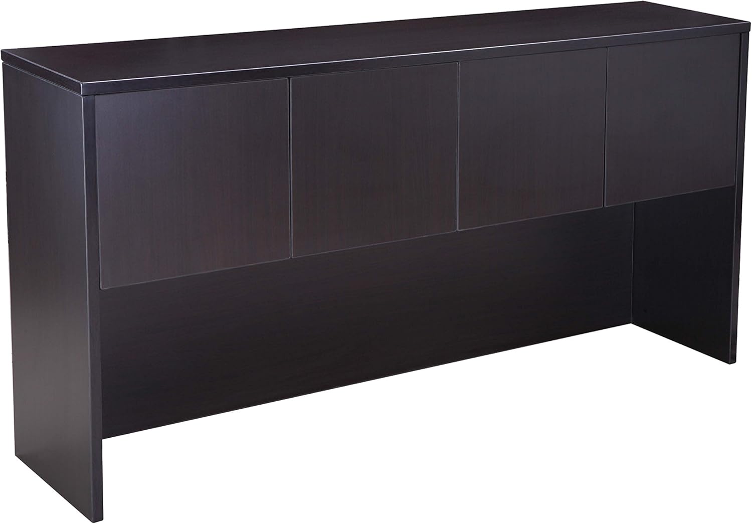 Boss Office Products Holland 71" Executive U-Shape Desk with File Storage Pedestal and Hutch, Mocha
