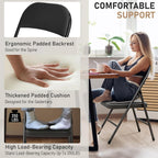 10 Pack Folding Chairs with Padded Seats, Metal Frame with Pu Leather Seat & Back, Capacity 350 lbs, Black