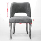Mid Century Modern Dining Chairs Set of 2, Farmhouse Fabric Upholstered Accent Curved Backrest Kitchen Chairs Armchairs Side Chair with Solid Wood Legs, Beige
