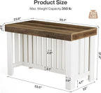 Tribesigns 55" Kitchen Island, Farmhouse Large Stationary Wood Table with Sturdy Base, Freestanding with Large Worktop & Leg Room for Kitchen, Dining Room (White and Brown)