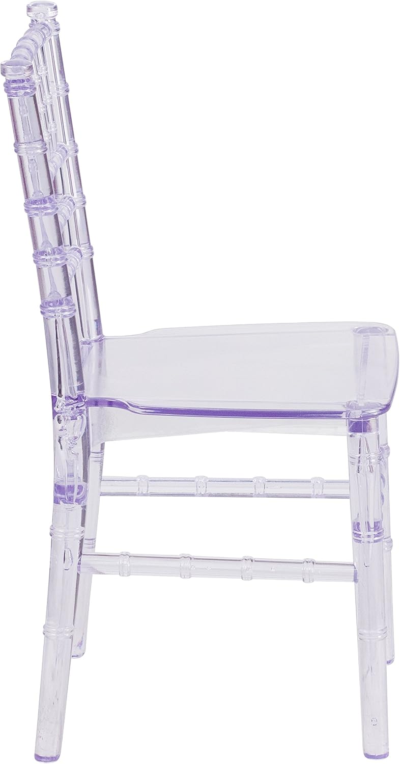 BizChair Child’s Transparent Crystal Resin Party and Event Chiavari Chair for Commercial & Residential Use