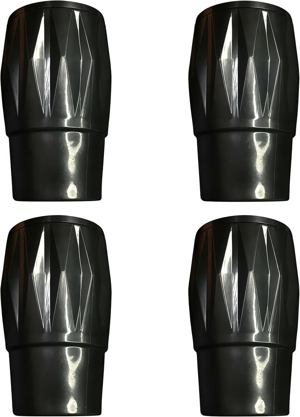 Sealing Finial Caps 4 Pack of Diamond Patterned 28mm Curtain Rod Caps Balcony Rod Finishing Accessories Black