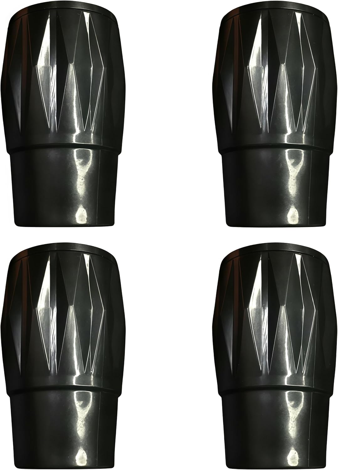 Sealing Finial Caps 4 Pack of Diamond Patterned 28mm Curtain Rod Caps Balcony Rod Finishing Accessories Black