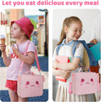 Insulated Axolotl Lunch Bag lonchera for Teen Girl Boy Kid Bento Box Reusable Large Capacity Portable Waterproof Leakproof with Name Tag to School Office Picnic Travel (1PCS Lunch Bag)