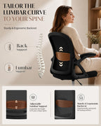 Drafting Chair with Tall Office Chair for Standing Desk | Flip-up Armrests, Adjustable Lumbar Support, Height‑Adjustable Footrest Ring & Seat, Ergonomic Tall Desk Chair