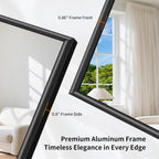 30x30 Square Black Mirror, Raised Metal Framed Bathroom Mirrors for Over Sink, Shatterproof Tempered Glass, Anti-Rust, Brushed Black Modern Vanity Mirrors for Bedroom, Living Room and Entryway