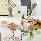 Gute Glass Vases for Decor, Modern Decorative Flower Vase Centerpieces Table Home Indoor Desk Decor Living Room, Kitchen, Office Wedding or Housewarming Gifts (Clear)