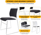 20 Pack Stacking Chairs with Padded Seat 1102 lbs Stackable Office Guest Chairs with Metal Sled Base Lobby Waiting Reception Chair for Cafeteria Library Church Banquet Halls Training Room