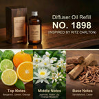 Luxury Hotel Scent Reed Diffuser Oil Refill(8.5 FL oz) | No.1898 Hotel Collection Diffuser Oil Inspired by Ritz Carlton for Home&Office| Long-Lasting for Machine, Room Spray, Air Freshener, HVAC