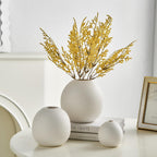 Ceramic Vase Set of 3 for Modern Home Decor, Boho Vase White Round Vase Minimalist Decorative Vase for Table Centerpiece Wedding Dining Living Room Office Entryway Coffee Table Decor