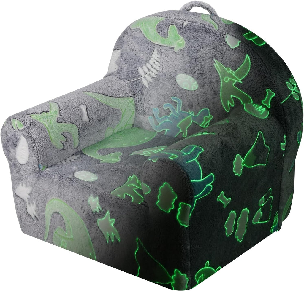 VEVOR Toddler Chair, Kids Armchair Comfy, Toddler Couch Sofa Bed Glow in The Dark, Kids Chair Seat Playroom Furniture for Kids Girls & Boys, Grey