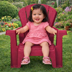 Little Tikes Kids Garden Chair 4 Pack in Red, Outdoor Toddler Activity Adirondack Chairs for Picnic, Garden, Patio, Backyard & Beach, Outdoor Chair Set
