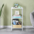 ETELI Tall End Table 3 Tier Small Tall Side Table Stand with Storage Shelves 31.6 Inch Nightstand Bedside Telephone Table for Small Space Living Room Bedroom Bathroom Kitchen, White