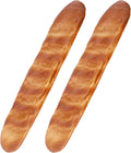 Woration 18 Inch Fake Baguette Decoration Lifelike Artificial Long Bread Model French Bread Ornament Loaves Soft Cake for Thanksgiving Desk Party Decor-2Pcs